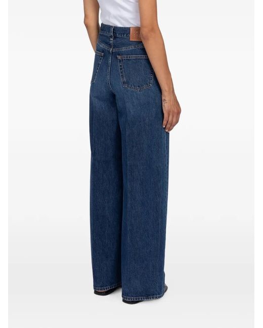 Totême Blue Pleated Wide-Leg Jeans