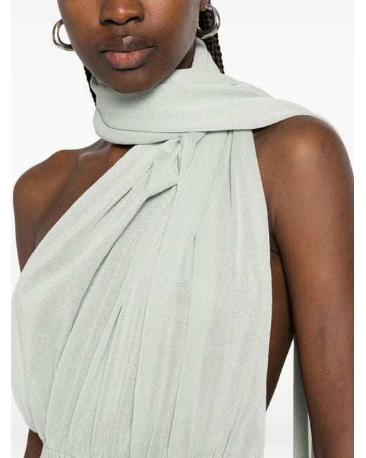 AYA MUSE White Thea Scarf-Detail Mini Dress