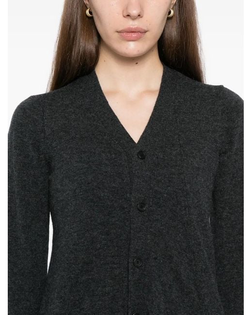 Yohji Yamamoto Black Cardigan Mit V-Ausschnitt