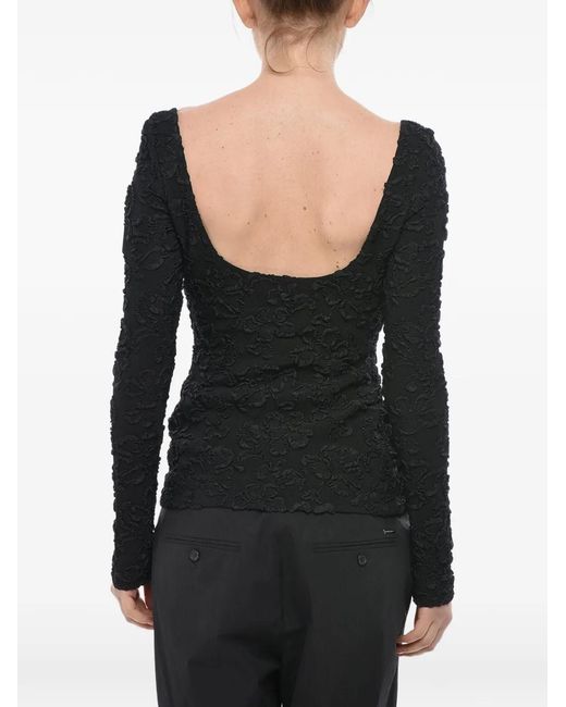 Givenchy Black Embossed-Motif Long-Sleeved Top