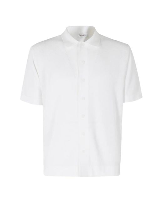 Kangra White Knitted Short-Sleeve Shirt for men