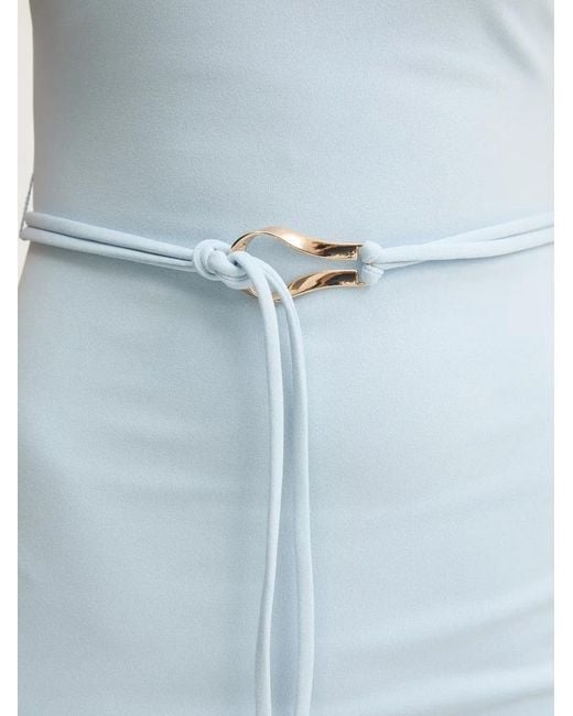 Guess White Clea Square-Neck Belted Mini Dress