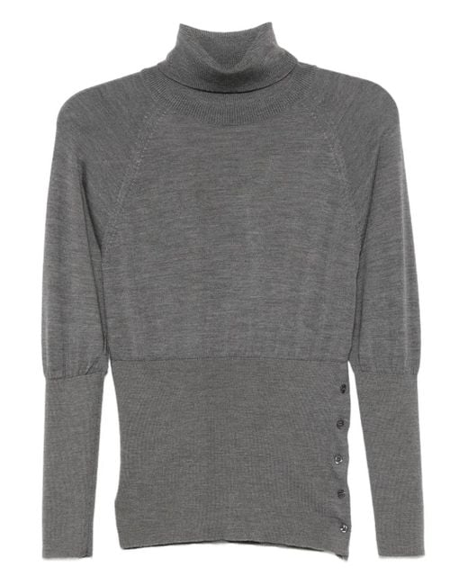 Simone Rocha Getailleerde Top Met Hoge Hals in het Gray