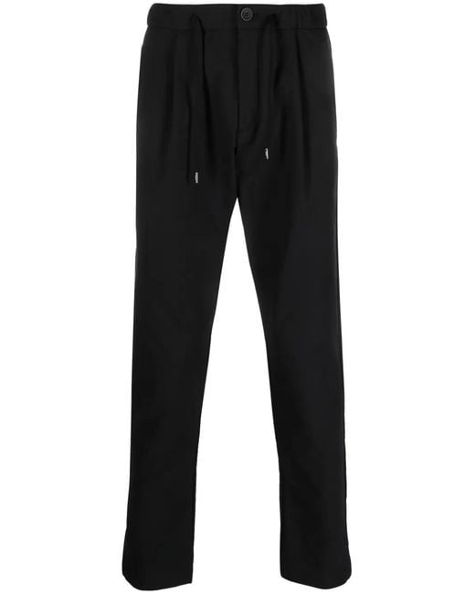 Herno Black Drawstring-Waistband Trousers for men