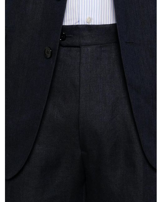 Fursac Blue Buckle-Detail Trousers for men