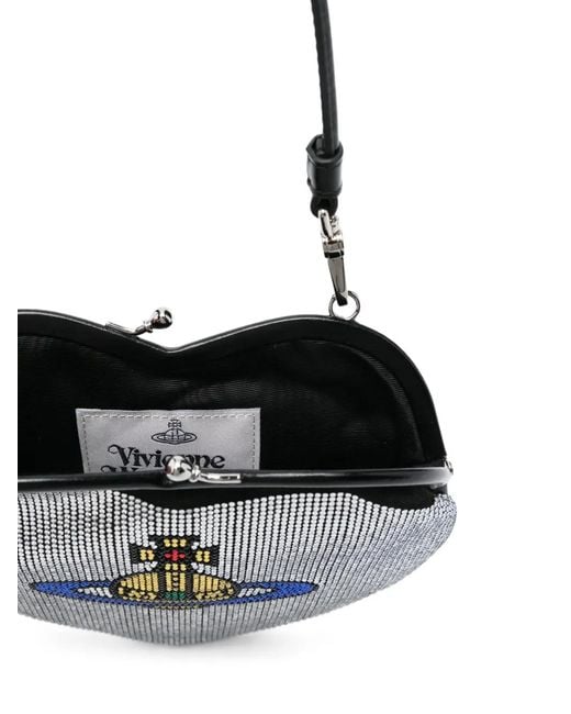 Vivienne Westwood Metallic Heart-Shaped Crystal-Embellished Clutch Bag