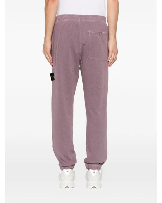 Stone Island Purple Pantalon De Jogging À Patch Logo for men