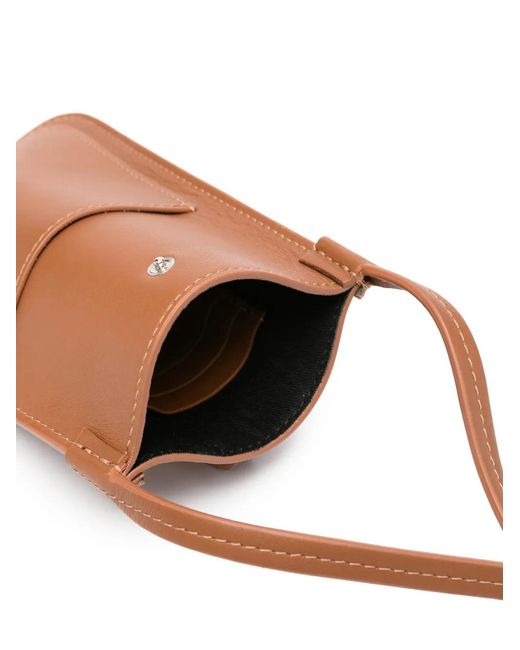 Kiton Brown Leather Cross Body Bag