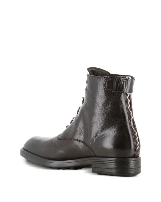 Officine Creative Brown Lace-Up Combat Boots