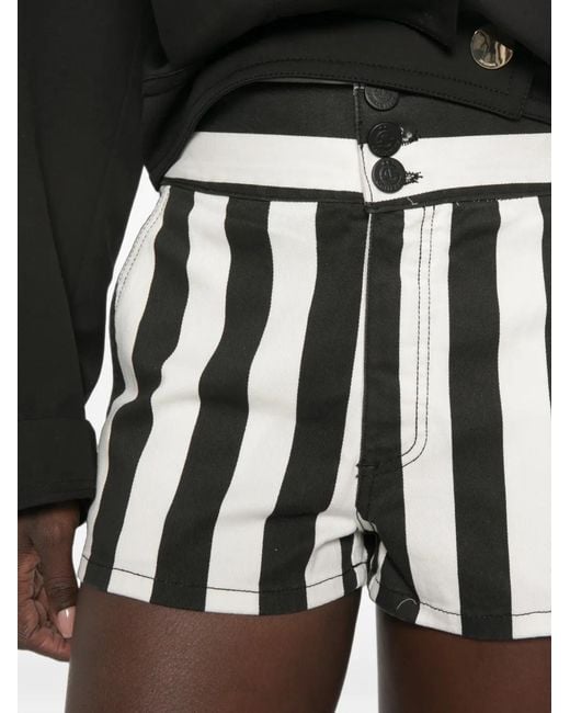 Gaelle Paris White Striped High-Waisted Shorts