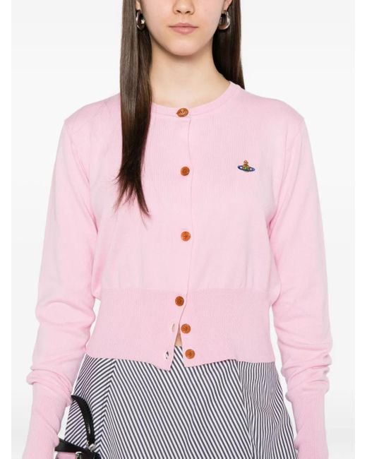 Vivienne Westwood Pink Bea Cardigan mit Orb-Knöpfen