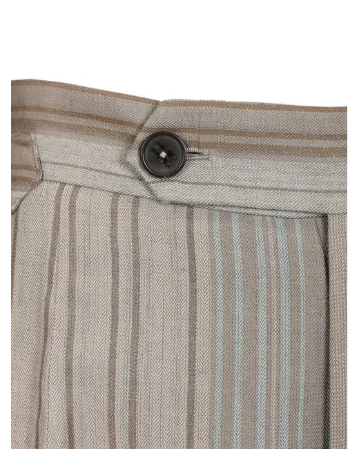 Vivienne Westwood Gray Striped Buckle Shorts for men