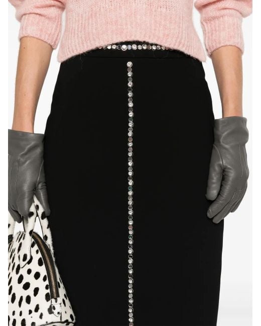 N°21 Black Glass Crystal-Detail Mini Skirt