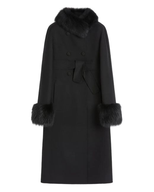Valentino Garavani エコファートリム ダブルコート Black