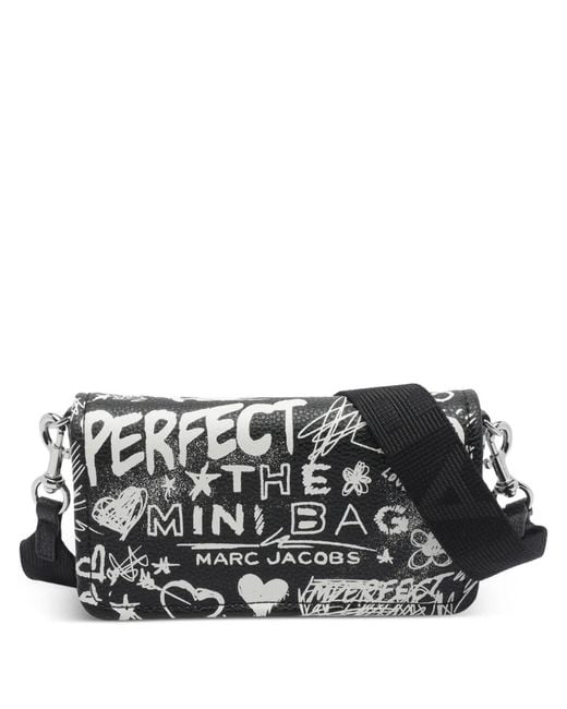 Marc Jacobs Black Mini Punk Scribble Leather Crossbody Bag