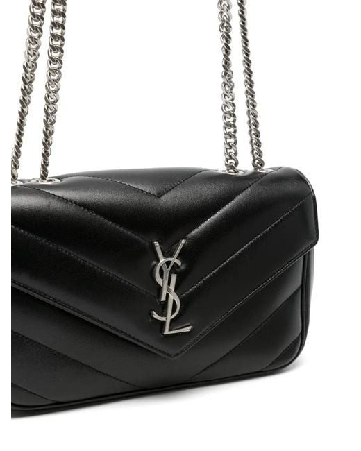 Saint Laurent White Loulou Matelassé Leather Shoulder Bag