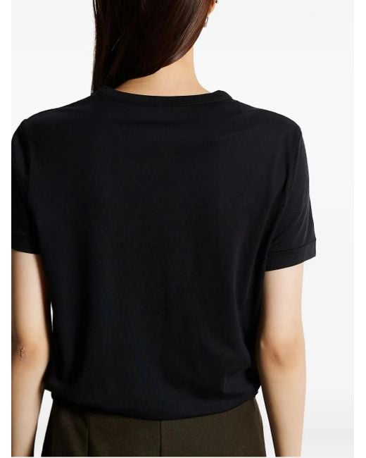 Majestic Filatures Black Crew-Neck T-Shirt