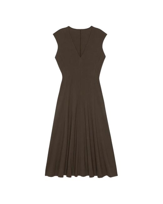 FRAME Brown Studio V-Neck Dress
