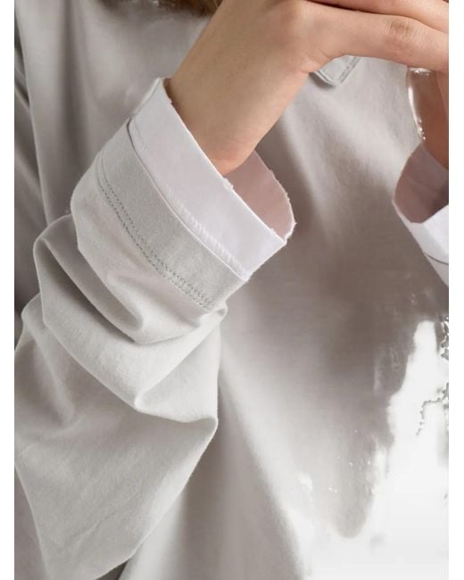 Prada White Long-Sleeved Jersey T-Shirt
