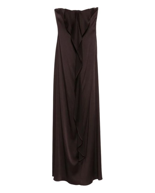 Amsale Brown Strapless Dress