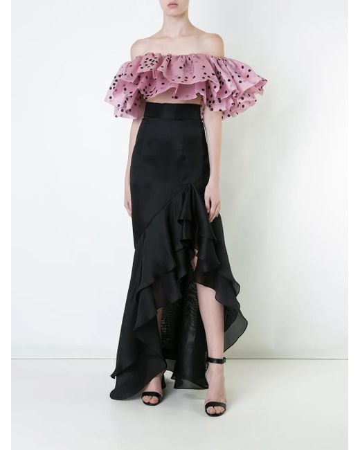 Bambah Pink Ruffled Silk Organza Top