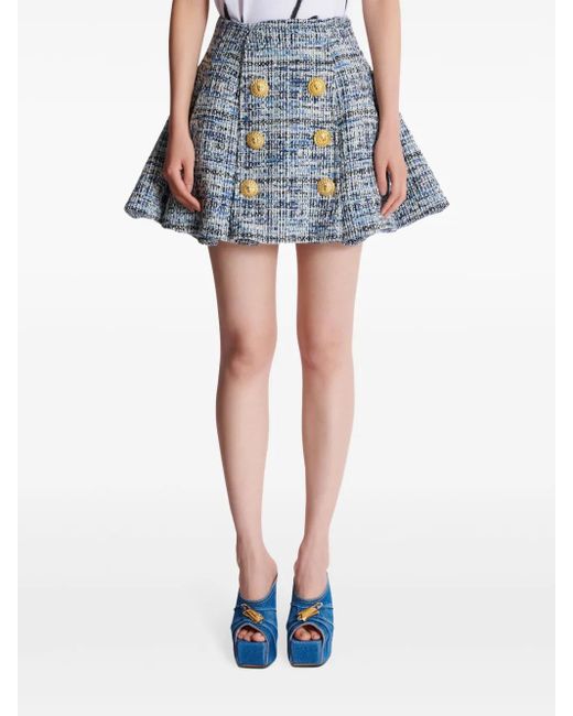 Balmain Tweed Rok in het Blue