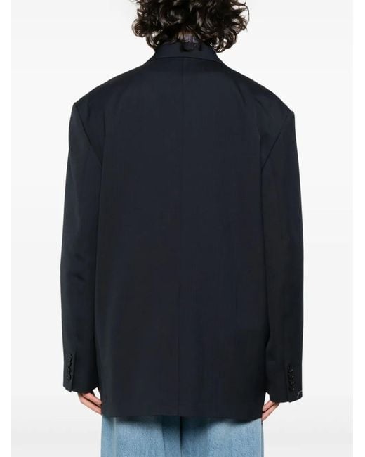 Acne Blue Single-Breasted Blazer for men