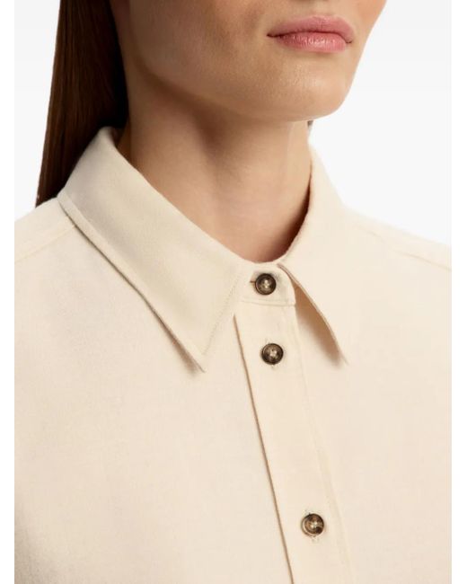 12 STOREEZ White Flannel Button-Down Shirt