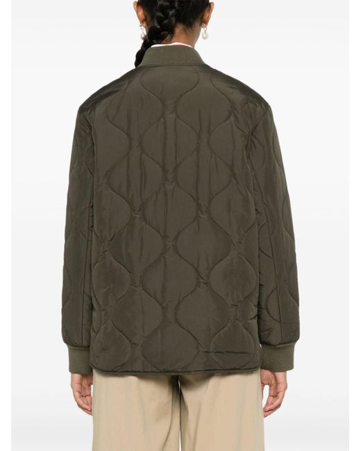 A.P.C. Green Padded Quilted Bomber Jacket