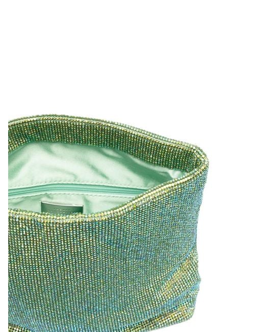 Twentyfourhaitch Green Varadero Crystal-Embellished Clutch Bag