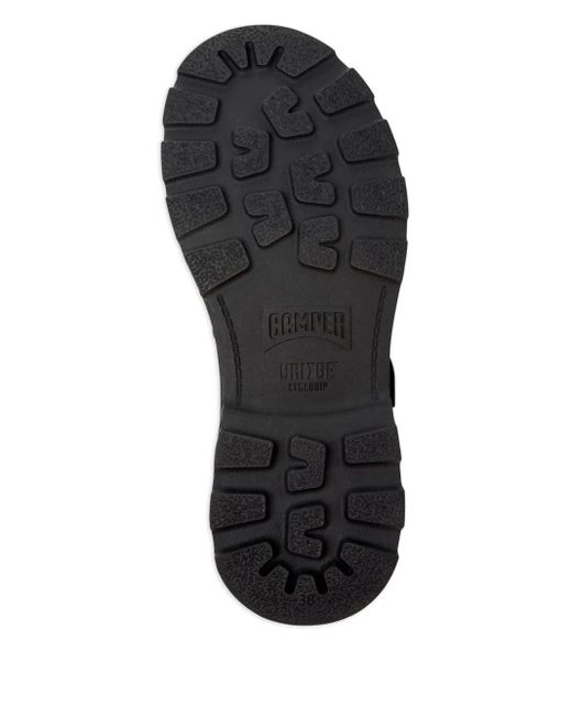 Camper Black Loafer Mit Schnallenriemen