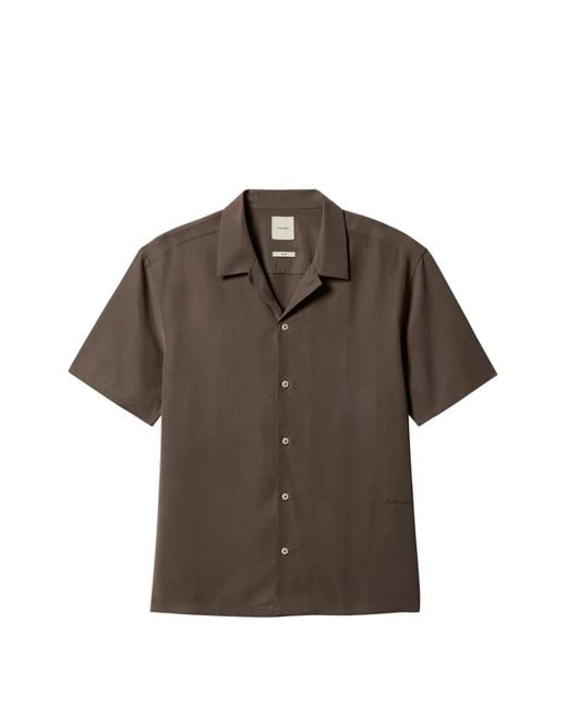 Calvin Klein Brown Short-Sleeved Camp-Collar Shirt for men