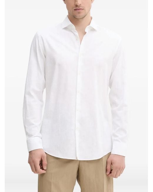 HUGO White Long-Sleeve Shirt for men