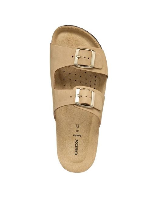 Geox White Buckle-Fastening Slides