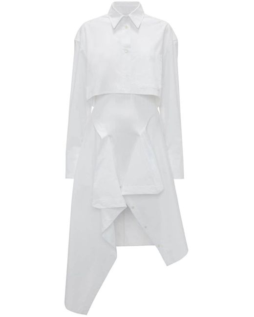 J.W. Anderson White Seiden-Hemdkleid mit Knoten