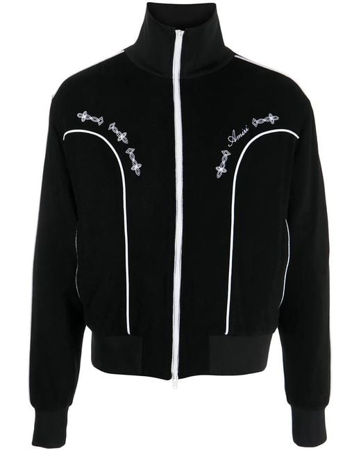 Amiri Black Johnny Zip-Up Sweatshirt for men