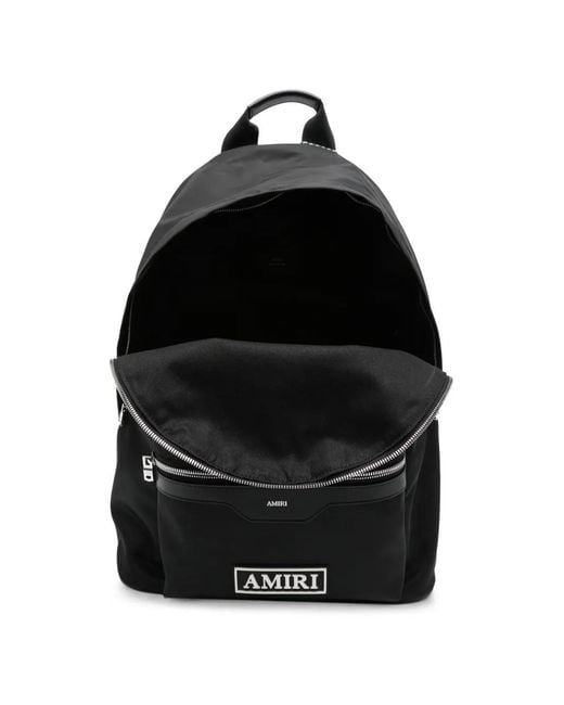 Amiri Black Logo-Patch Zip-Fastening Backpack for men