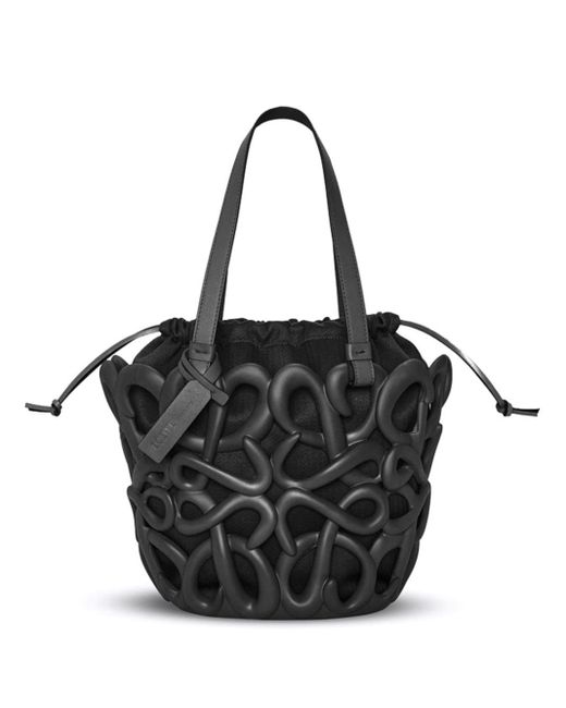 Loewe Black Anagram Inflated Drawstring Bucket Bag