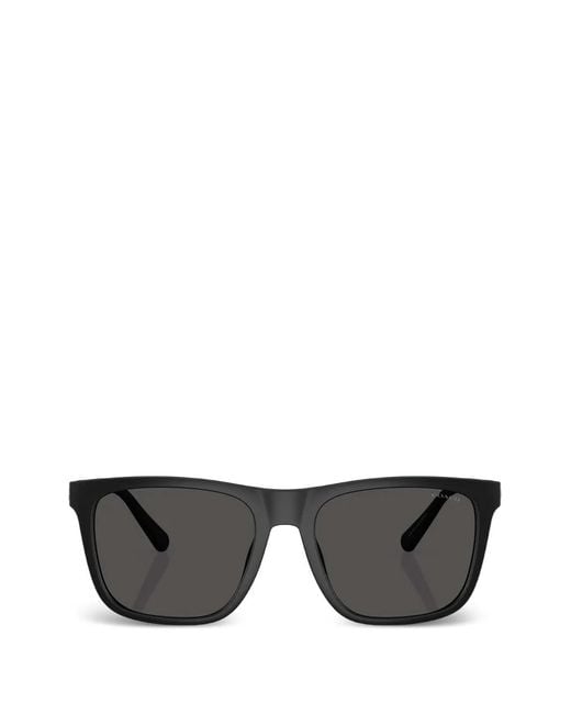 COACH Black C Hardware Textured Square-Frame Sunglasses for men