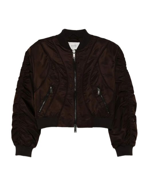 Gestuz Black Cropped Zip Bomber Jacket