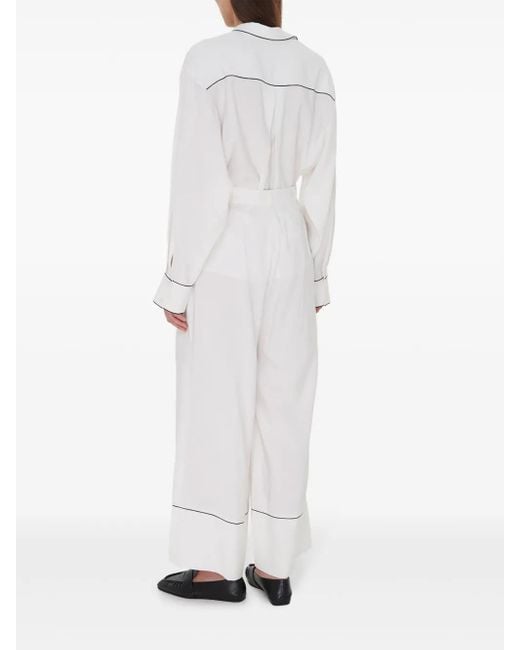 A.M.G White Piped-Trim Trousers