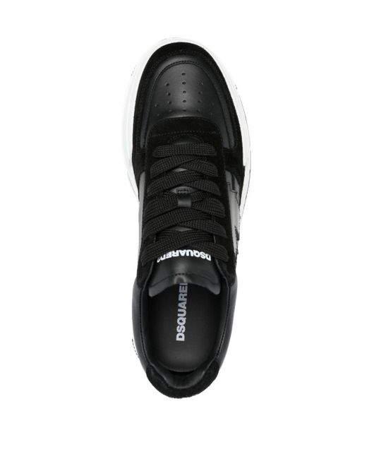 DSquared² Black Two-tone Lace-up Leather Sneakers for men