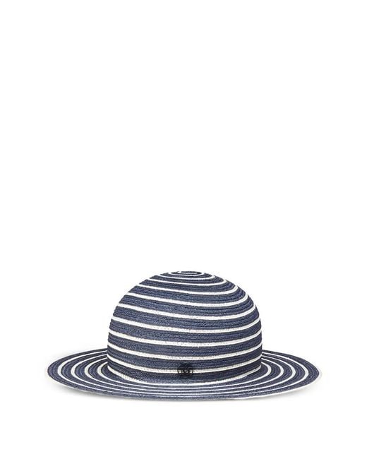 Maison Michel Blue Marsha Striped-Designed Hat