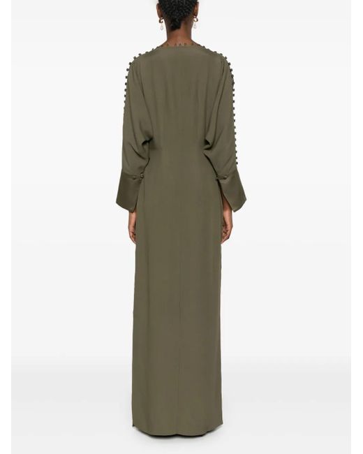 Taller Marmo Green Mila Decorative Button-Detail Dress