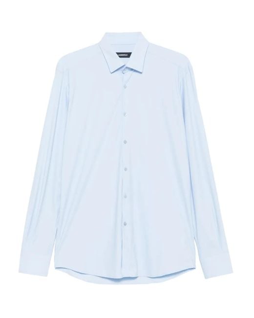 Karl Lagerfeld Blue Long-Sleeve Button-Fastening Shirt for men