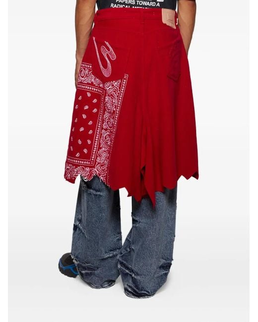 PDF Red Paisley-Pattern Jeans for men