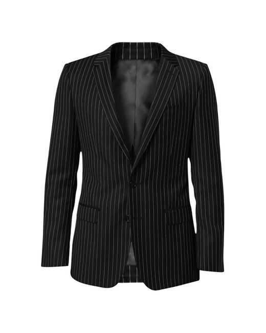 Dolce & Gabbana Black Martini Pinstripe Blazer for men