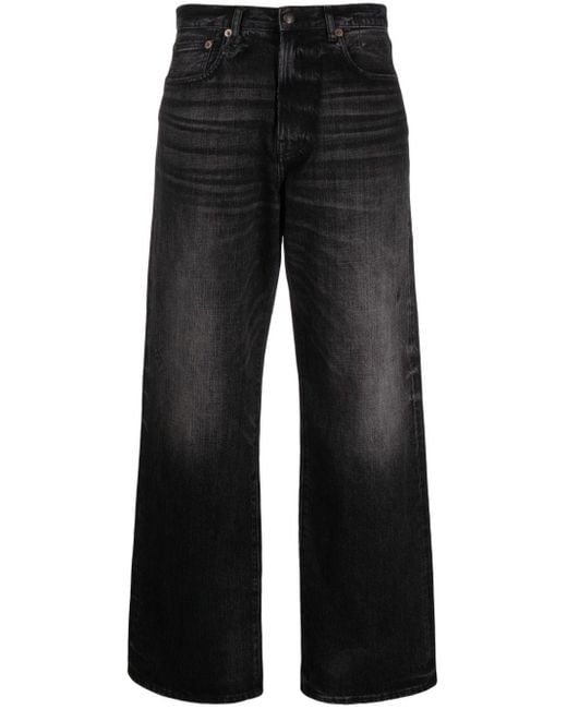 R13 Black High-rise Wide-leg Jeans