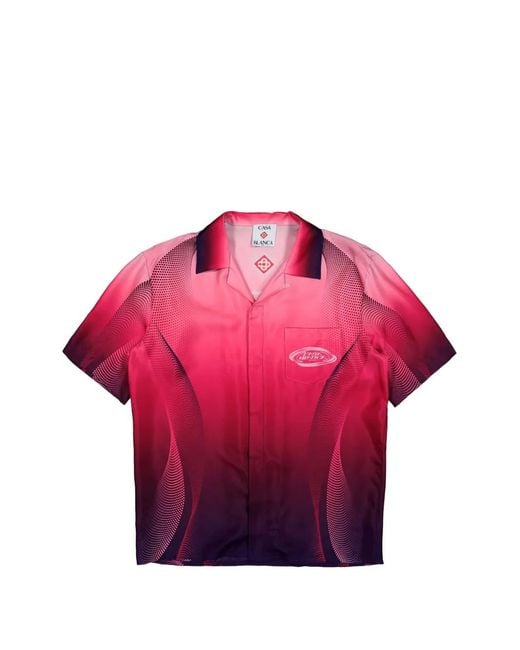 Casablanca Pink Gradient Cuban Collar Shirt for men