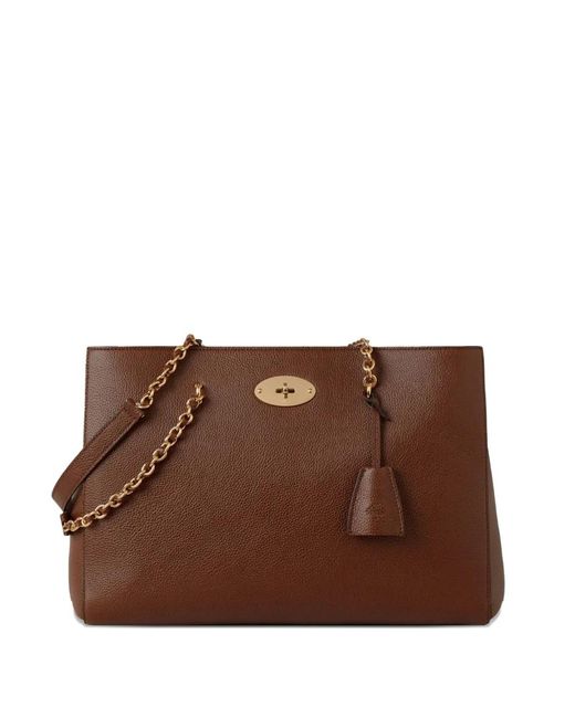 Mulberry Brown Lily Chain Tote Bag